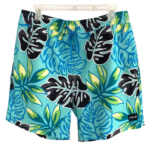 Hurley Hybrid Shorts Cannonball Volley Teal Size L Boardshorts Swim - Picture 1 of 12